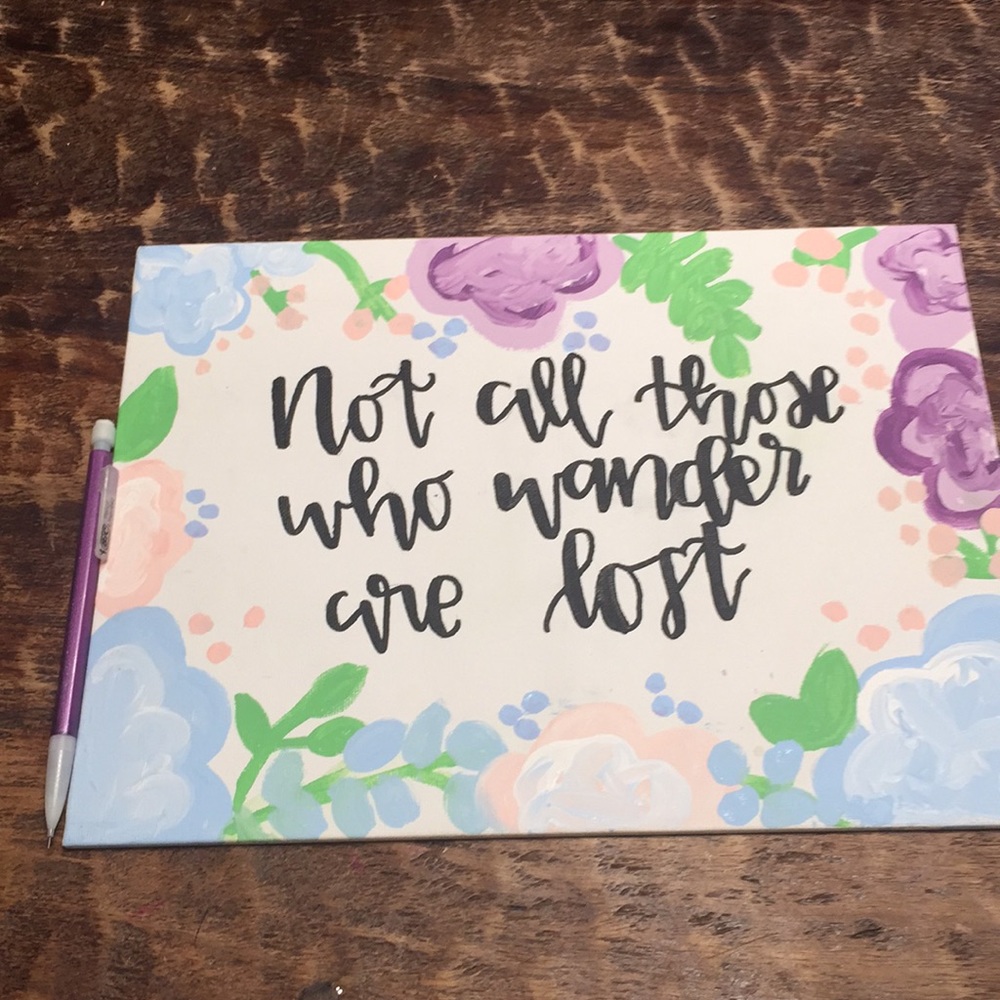Calligraphy on  canvas board